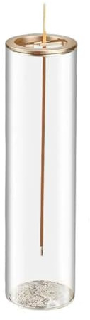 Gurtt Porta incenso per bastoncini con raccoglitore di cenere in vetro staccabile, bruciatore di incenso per meditazione, yoga e relax in casa.