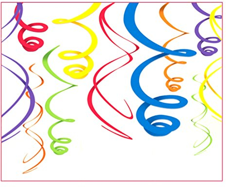 Libetui 12 Farbenfrohe Folienwirbel Deko farbig Spiralen Partydeko tolle originelle Dekoration Ideen für Geburtstag Party