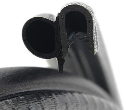 SMI-Dichtungsprofil DS11 für 1-4mm PVC mit Stahleinlage/EPDM Moosgummi selbstklemmend ohne Kleber - Kantenschutz mit Dichtung seitlich, Kantenschutzdichtprofil für Auto, Kofferraum (1 m)