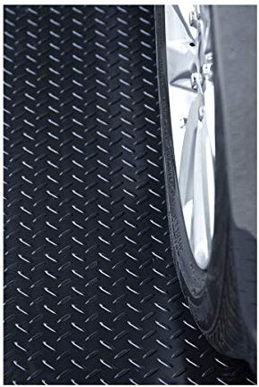 RESILIA Runner e tappetino protettivo per garage resistente, impugnatura antiscivolo, motivo a diamante goffrato, resistente all'acqua e alle macchie, nero (1,2 m x 6,1 m)