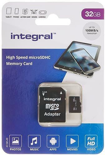Integral 32GB High Speed V30 UHS-I U1 MicroSDHC Card including Adapter
