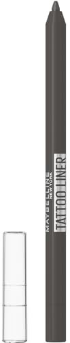Maybelline New York Matita Occhi in Gel, Colore Intenso, Tenuta Fino a 36H, Formula No Transfer, Per Look Grafici e Definiti, Tattoo Liner Gel Pencil, Tonalità: Intense Charcoal