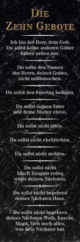 empireposter Die 10 Gebote - Schwarz - Religion Inspirations Slim Poster - Größe 30,5x91,5 cm