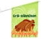 Vispronet® Eisfahne Grill-Hähnchen, Brathähnchen ✓ 46 x 52 cm ✓ Vinylplane ✓ doppelseitig Bedruckt ✓ inkl. Wandhalterung (Grill-Hähnchen)