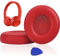 SoloWIT® Cuscinetti Auricolari Di Ricambio per Beats Solo 2 e Solo 3 Wireless On-Ear Cuffia con morbida pelle proteina/memory foam/nastro adesivo forte - Rosso
