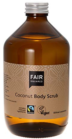 FAIR SQUARED Body Scrub Coconut 500 ml Körperpeeling Kokosnuss - sanftes Peeling - ZERO WASTE - zertifizierte Naturkosmetik