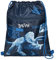 Turnbeutel mit Namen | personalisiert & bedruckt | Motiv Dinosaurier T-Rex in blau & grau | Dino Schuhbeutel für Jungen Sportbeutel Umhängetasche | inkl. NAMENSDRUCK