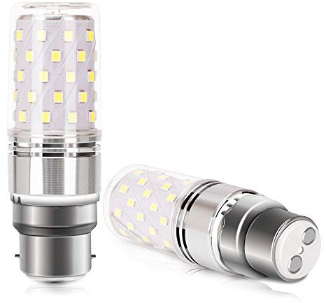 YBTOP B22 LED Bayonet Cap Large Screw Bulb, 12W (Equivalent to 100W), 1200lm 6000K Daylight White B22 with Bayonet Base (Not-Dimmable) Energy Saving Bulb,2-Pack