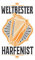 Harfe Notizbuch: Weltbester Harfenist Harfenist Harfe Harfenistin Orchester / 6x9 Zoll / 120 leere Notenblätter Seiten