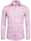 PARKLEES Chemise à manches longues pour homme en sergé solide coupe classique avec poche, rose, L