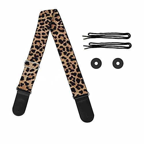 Pizding Starry Gitarrengurt Verstellbarer Schultergurt Ersatz Handtasche Bass, leopard, One size