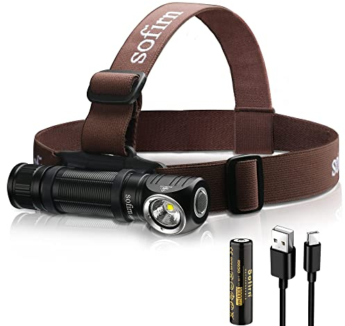 Sofirn HS40 Kopflampe 2000 Lumen, Stirnlampe mit 8 Helligkeits modi, Typ C Wiederaufladbar Led Stirnlampe Taschenlampe, Superhelle Lauflampe IPX8 Wasserdicht, Verwendet für Joggen, Camping
