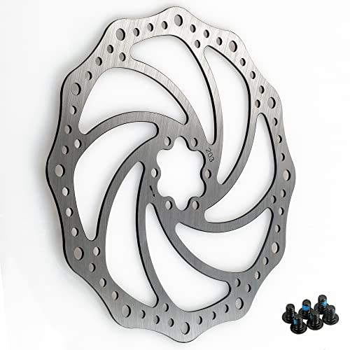 2X TIYO Fahrrad Bremsscheibe (203mm) Edelstahl, Fahrrad Bremsscheibe mit Schrauben - Für die meisten Fahrräder geeignet - Rennrad Mountainbike BMX MTB