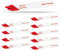 10x Säbelsäge Säbelsägeblatt universal Sägeblätter 3016/150 Bimetall Metall Stahl Aluminium Buntmetall - Made in Germany - kompatibel z. B. mit Bosch GST Black&Decker Flex AEG