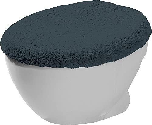 Erwin Müller WC-Deckelbezug Uni Serie Stuttgart anthrazit Größe 45x50 cm - Unterseite rutschhemmend, mit Schnürung, 100% Baumwolle