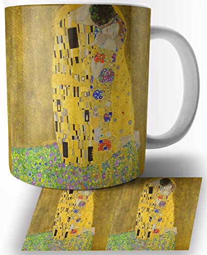 Gustav Klimt Der Kuss Le baiser Keramik Becher 325ml Tasse Mug
