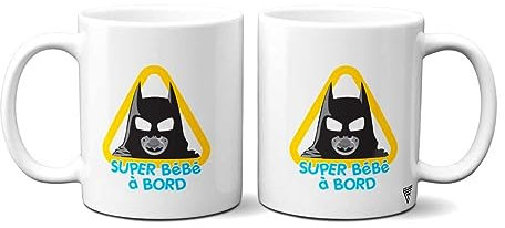 SUPER FABRIQUE Mug/Tasse en céramique Batman - bébé à bord