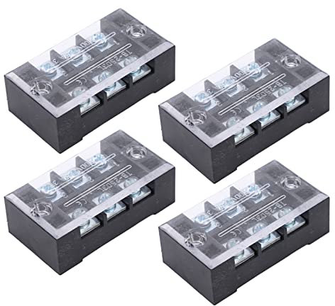 Zweireihiger Anschlussblock, Einfache Verdrahtung 600 V 25 A 4-teiliger Drahtbarriereblock mit Abdeckung für Beleuchtung (3-Stellung (2503))