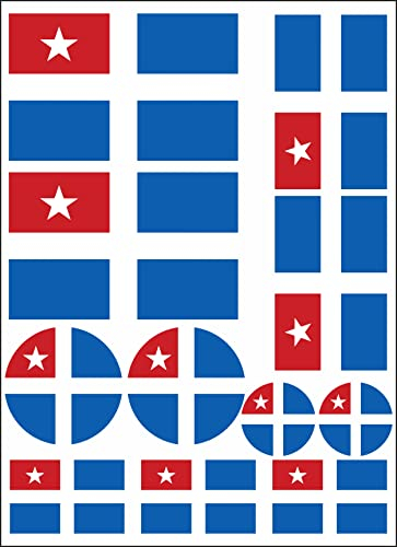 Daged Kreta Flaggen Fahne Set 11 Stück Aufkleber selbstklebend Sticker - FS
