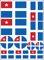 Daged Kreta Flaggen Fahne Set 11 Stück Aufkleber selbstklebend Sticker - FS
