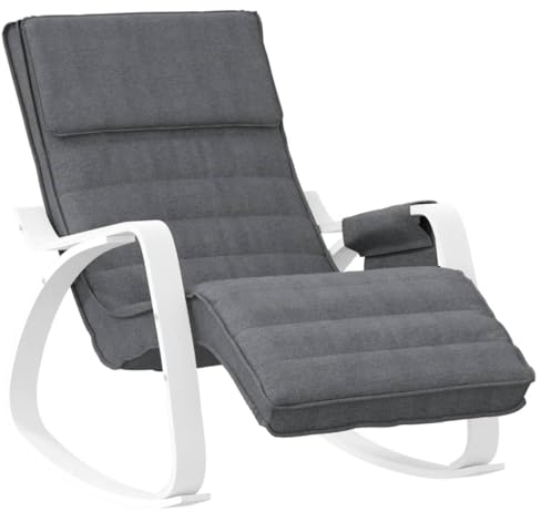 vidaXL Schaukelstuhl Relaxstuhl Schwingstuhl Ruhesessel Loungesessel Sessel Schwingsessel Polstersessel Schaukelsessel Wohnzimmer Dunkelgrau Stoff