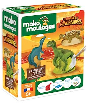 mako moulages 39097 Welt der Dinosaurier-3 Formen, Gelb,rot