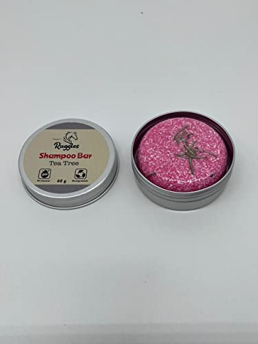 Ruggles Eco Friendly Concentrated Shampoo Bar with Conditioner for Horses, Ponies, Donkeys and Dogs | Gentle and Deep cleansing (60g Shampoo Bar with Net, Tea Tree)