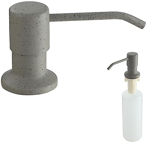 gospo Spülmittelspender, Seifenspender in 4 Frabvarianten für Waschbeckeneinbau, ästhetischer Spender mit 400 ml Flasche, Seifenspender für Flüssigseife (Grau)