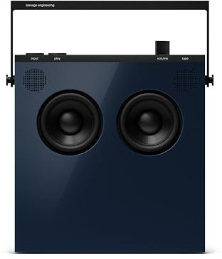 Teenage Engineering OB–4 portable bluetooth wireless stereo speaker with fm-radio and long-lasting, rechargeable 40 hour battery life - UK Version - Navy