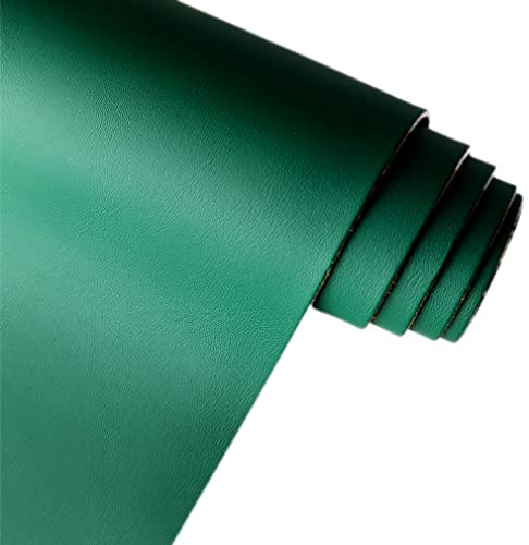 XHT Glattes und Weiches Einfarbiges Kunstleder, 30 x 135 cm, zum Nähen von DIY-Artikeln wie Kleidung und Ledertaschen (Grün)