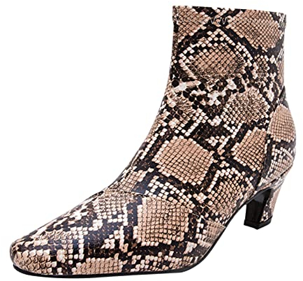 KKvoPiQ Quad Rollschuh Günstig Stiefeletten mit dicken Sohlen Mittellange Stiefel Schuhe Charakteristische Stiefel Damenstiefel Schwarz Damen Sexy (Brown, 40)
