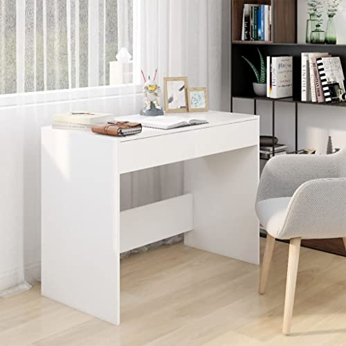 KTHLBRH Schreibtisch Weiß 101x50x76,5 cm Holzwerkstoff, Sekretär Schreibtisch, Schreibtisch, Computertisch, platzsparendes Design, ideal für das Homeoffice