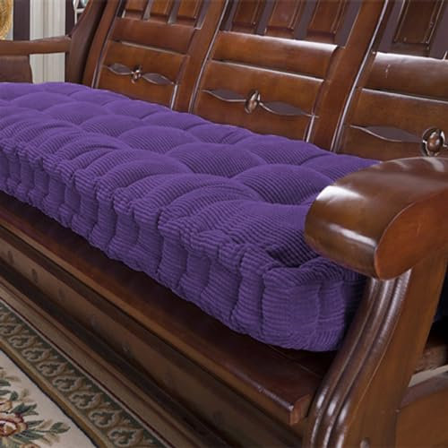 XIEMINLE Bankkissen für 2- und 3-Sitzer, 10 cm dick, Sofakissen, Stuhlkissen, Möbel-Sitzkissen, rechteckiges Sitzkissen für Terrasse, Küche, Esszimmer, Erkerfenster, Violett