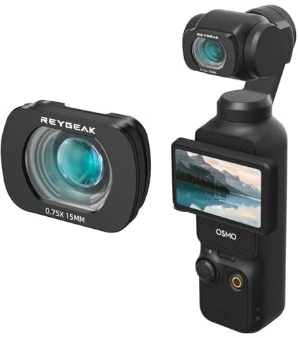 REYGEAK Objectif grand angle compatible avec Osmo Pocket 3, lentille design magnétique pour DJI Osmo Pocket 3