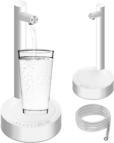 Wasserflaschen Pumpe,Elektrischer Desktop Wasserflaschenspender,Automatischer Wasserspender,Quantitativer Automatischer Getränkespender,Wasserspender Tragbare Trinkwasserpumpe für Zuhause (White-MT)