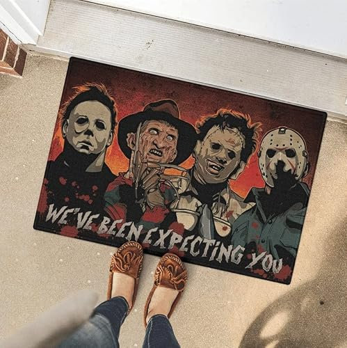 MIAOMANSENSTORE Fußmatte innen außen fussmatte We've Been Expecting You Fußmatte Michael Myers Horror-Charaktere Halloween-Liebhaber Fußmatte Deko Wohnzimmer, TTha-0633