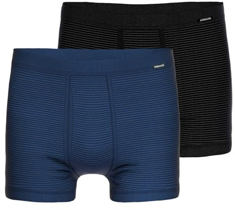 Ammann 2er Pack Herren Unterhose Unterwäsche Boxershort Jeans Classic Short, Farbe:Mehrfarbig, Größe:12, Artikel:-22/183 dunkelblau/anthrazit