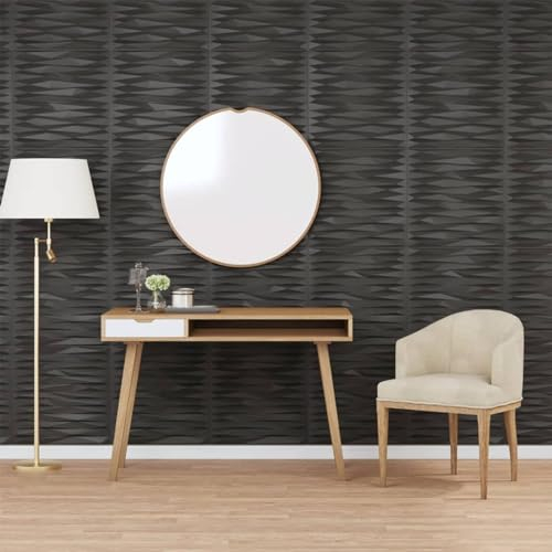 Juroupi Wandpaneele 48 STK. Schwarz 50x50 cm Wall Panel Wandpanele Wand Deko Wandverkleidung Wandpaneel EPS 12 m² Stein