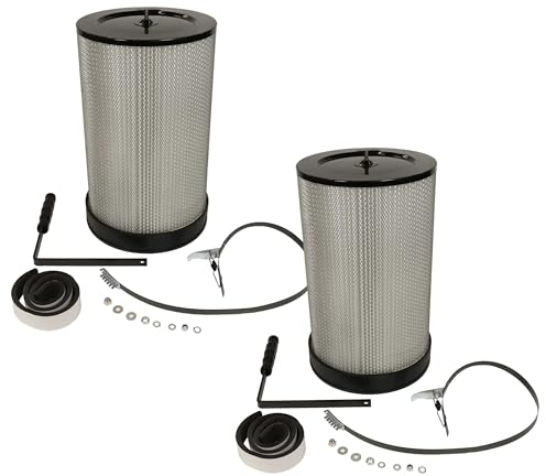 vhbw 2x Feinstaubfilter kompatibel mit Scheppach HD12 Absauganlage - Feinstaub-Filterpatrone mit Reinigungsbürste