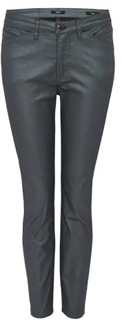 OPUS Damen Slim | Skinny Jeans Emily Classy Mid Rise mit Coating Graphite Glaze, 34 L28