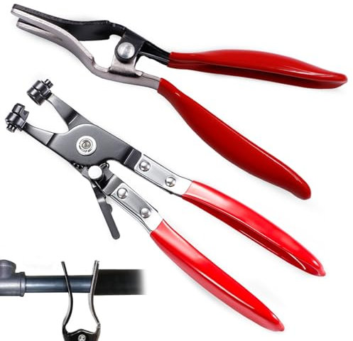 Hose Clamp Pliers Set, Heavy Duty Hose Clip Pliers Hose Pliers Straight Throat Type and Fuel Line Pliers for Car Fuel Vacuum Line Remover Pliers