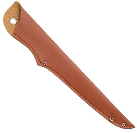 sourcing map Knife Cover Sleeves, 11.8 x 2 PU Leather Knives Edge Guard Blade Protector Universal Knife Sheath for Home Kitchen, Brown