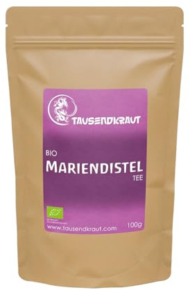 Mariendistel Tee BIO (100g) geschnittenes Mariendistelkraut aus Frankreich – naturbelassen & aromatisch – Milk Thistle Organic von Tausendkraut