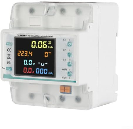 WiFi Photovoltaik Smart Meter, für Tuya 3 Phasen Stromzähler, Überspannungsschutz 100 A, bidirektionale Messung für Solar