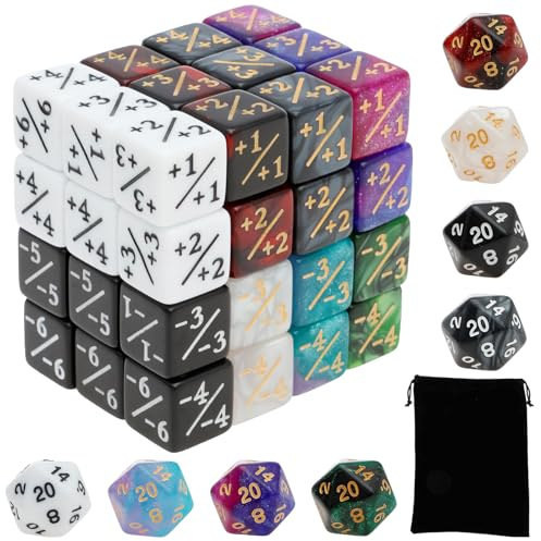 VAVPUP Set di 56 dadi con contatore acrilico decorativo per Contatore MTG portatile versatile per feste a casa o all'aperto (56 pezzi)