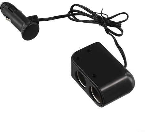 12V Dual USB Auto Ladegerät Zigarettenanzünder Splitter Multi Socket Power Adapter für Fahrzeug 12V-24V mit 2 Steckdosen 60W Ausgang Schwarz
