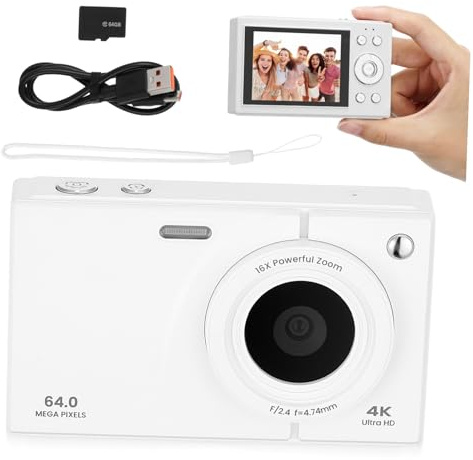 Tofficu 64gb Retro Camera Wifi Vintage for Beginners Travel Compact Digital Camera for Teens Boys and Girls Memory Point and Shoot