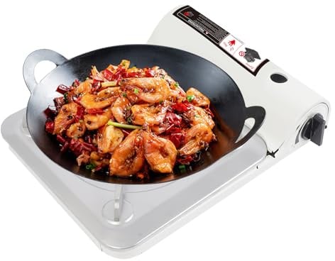 Réchaud à Gaz Réchaud Léger à 1 Brûleur Plaque De Cuisson Gaz Réchaud Extérieur Compact Gaziniere Gaz Réchaud Gaz Rechaud Rechaud a Gaz,3500W (Blanc)