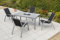 MERXX 5tlg. Amalfi Set, 4 Amalfi Stapelsessel, 1 Tisch, 150 x 90 cm, schwarz
