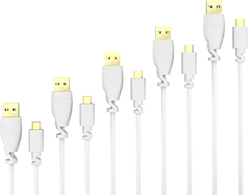 KabelDirekt – Micro USB Kabel – 5x 1,5m (USB 2.0, Ladekabel, Datenkabel, weiß) – TOP Series